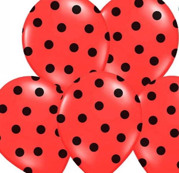 50 palloncini punteggiati rosso papavero 30 cm