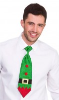 Widok: Błyszczący męski krawat świątecznego elfa