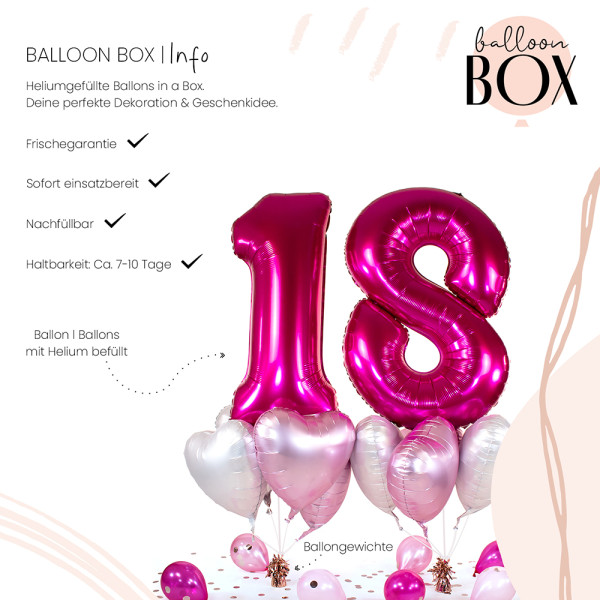 10 Heliumballons in der Box Pink 18 3
