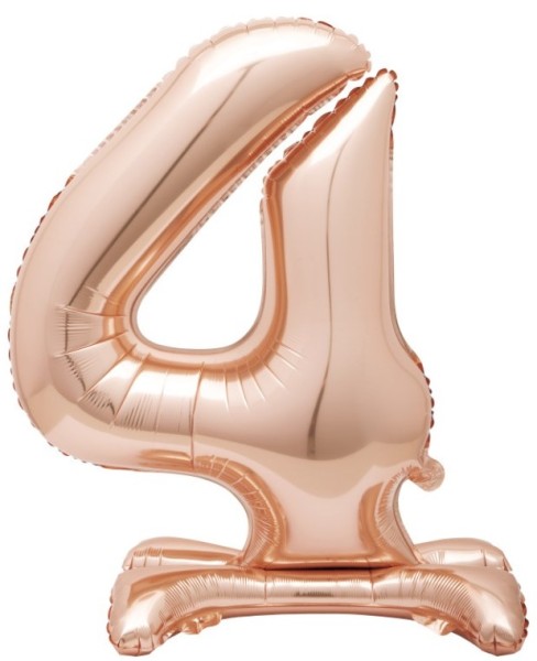 Ballon debout numéro 4 or rose 76cm