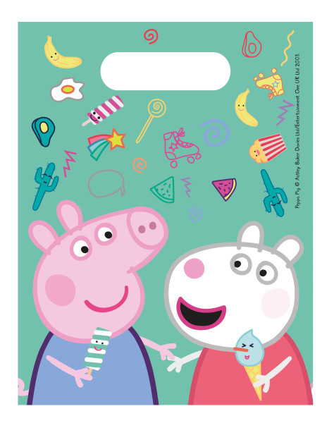 6 Peppa Pig Spieletag gift bags