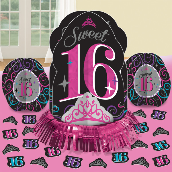 Sweet 16 Birthday Princess Table Decoration Set di 5