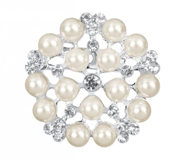 2 decorative pearl brooches 25mm 2