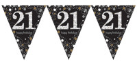 Golden 21st Birthday Wimpelkette 3,96m