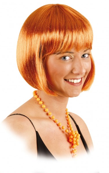 Copper-colored bob women's wig