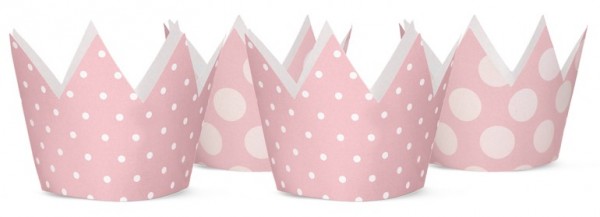 4 One Star party crowns pink 10cm