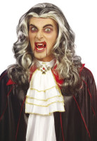 Perruque Halloween vampire Dracula cheveux longs blond argenté