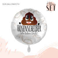 Vorschau: Hosenscheißer Ballonbouquet-Set mit Heliumbehälter