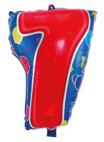 Oversigt: Folieballon nummer 7 i form af 56 cm