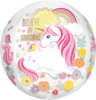 Vorschau: Orbz Folienballon Believe in Unicorns