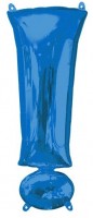 Blå udråbsmærke folieballon 41cm