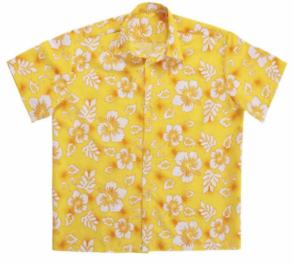 Camicia a fiori hawaiana gialla Pietro per uomo 3