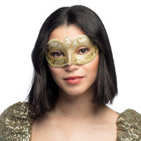 Oversigt: Udsmykket venetiansk maske guld