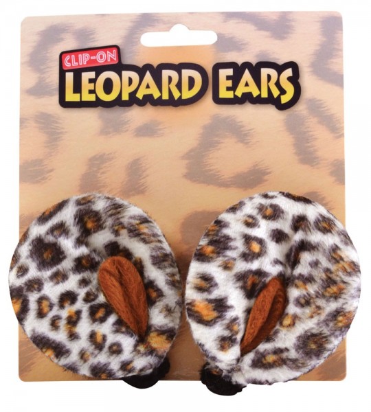 Orejas de leopardo mullidas en pinza para el cabello