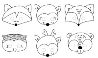 6 Woodland animal masks