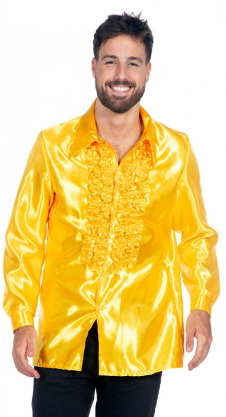 Chemise à volants jaune pour homme