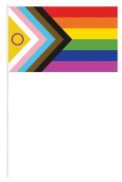 Intersex-Progress-Pride Handflagge, 29x17 cm, Stiel 40 cm