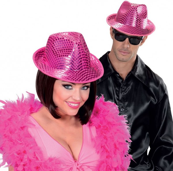 Sombrero de fiesta lentejuelas brillantes rosa