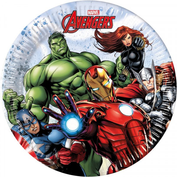 8 Avengers Heroes Pappteller 20cm