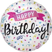 Happy Konfetti Birthday Ballon 45cm