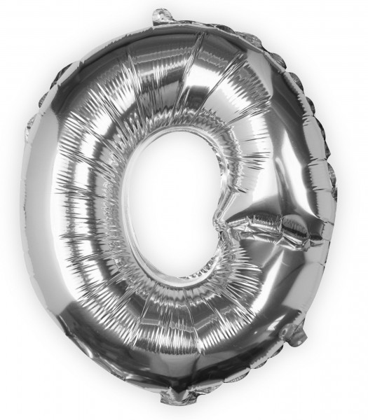 Silver O letter foil balloon 40cm