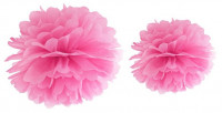 Pompon di carta floreale in rosa 35 cm