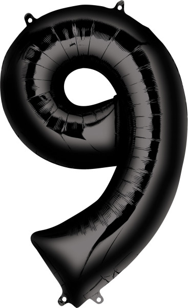 Zahlen Folienballon 9 schwarz 86cm