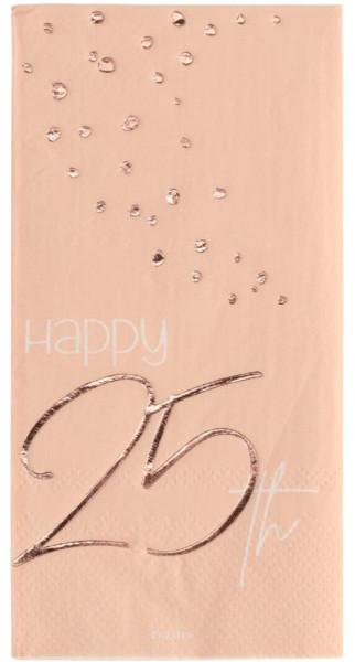 25-års fødselsdag 10 servietter Elegant blush roseguld