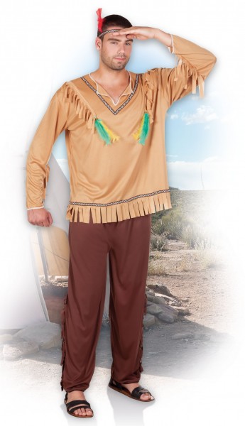 Disfraz indio de plumas de colores para hombre 2