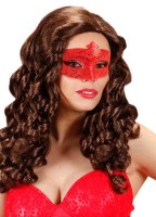 Vorschau: Schicke Augenmaske Mit Pailletten Rot