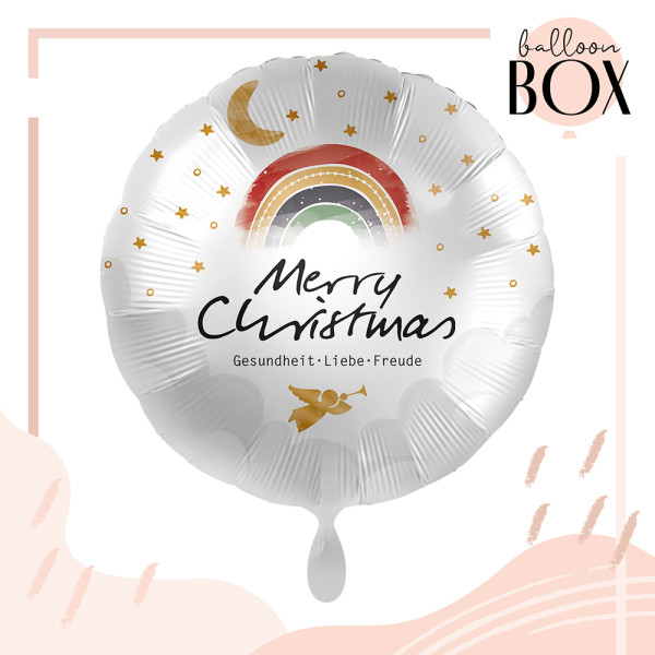 Heliumballon in der Box Christmas Rainbow Wishes 2