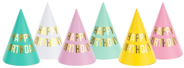 6 cappelli da festa colorati Buon Compleanno