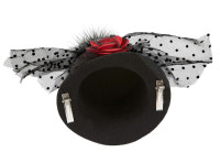 Hedda Mini Top Hat With Tulle And Rose