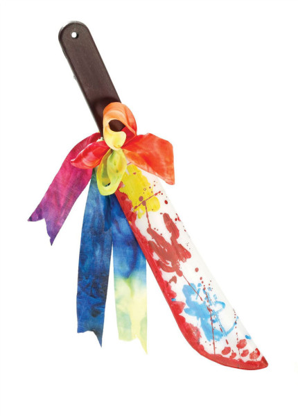 Colorful horror clown machete