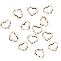 25 wooden decorative hearts 2cm
