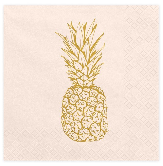 20 Aloha summer pineapple napkins 33cm