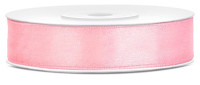 25m satin ribbon, light pink, 12mm wide