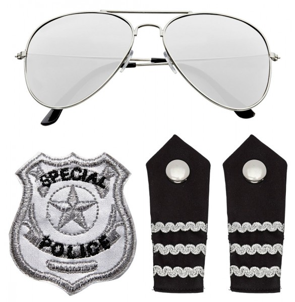 Police officer costume set 3 pieces