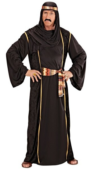 Czarny męski kostium szejka Abu Dhabi