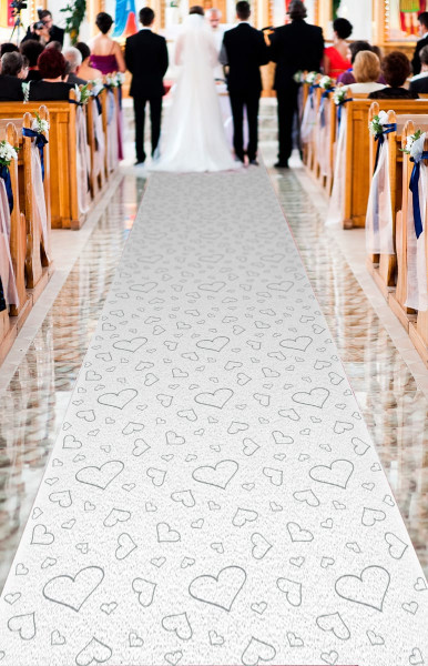 Heart-runner white carpet 4.5mx 60cm