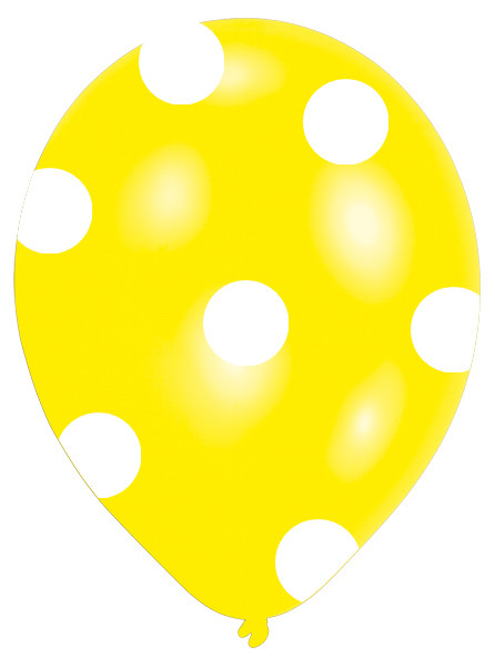 6 farverige balloner med prikker 27,5 cm 7