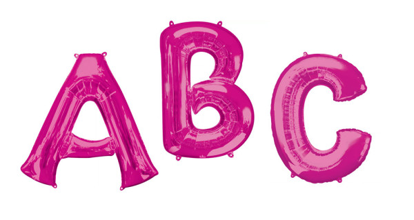 Balon foliowy litera A różowy XL 86cm 2