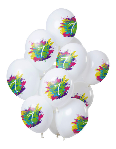 7 urodziny 12 balonów lateksowych Color Splash