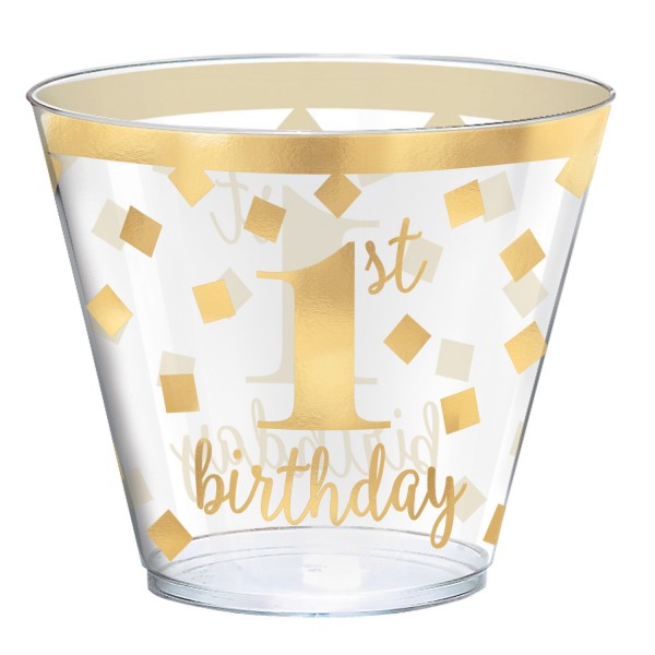 30 Goldstar 1st Birthday cups 266ml