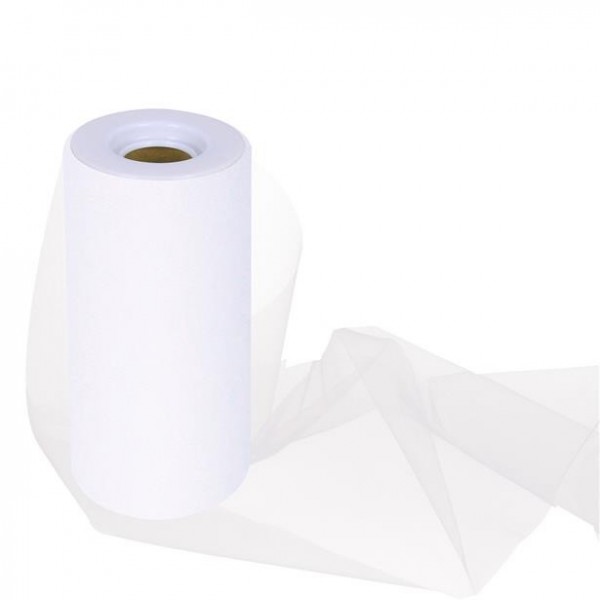 White tulle table roll 0.15 x 25m