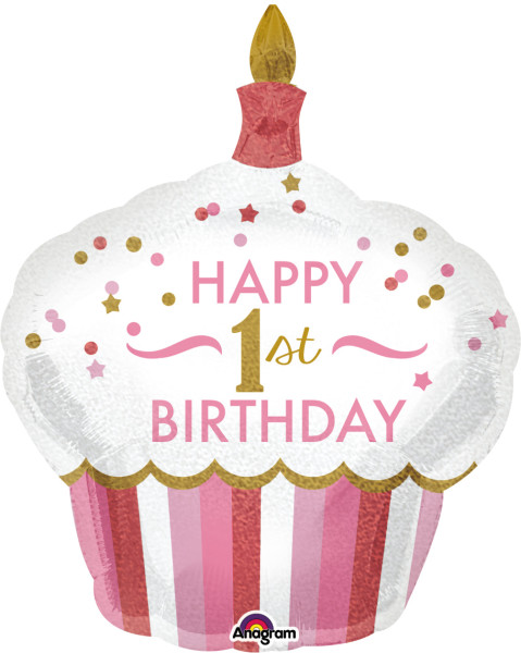 Folieballong Sweet Cupcake 1:a födelsedag Princess