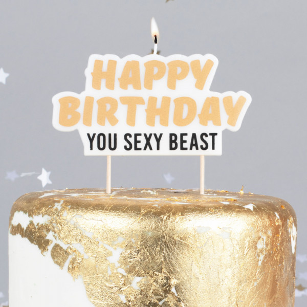 Sexy Birthday Beast cake candle