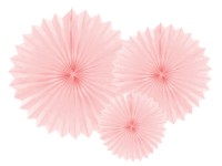 Vista previa: 3 rosetas de papel Partystar rosa claro