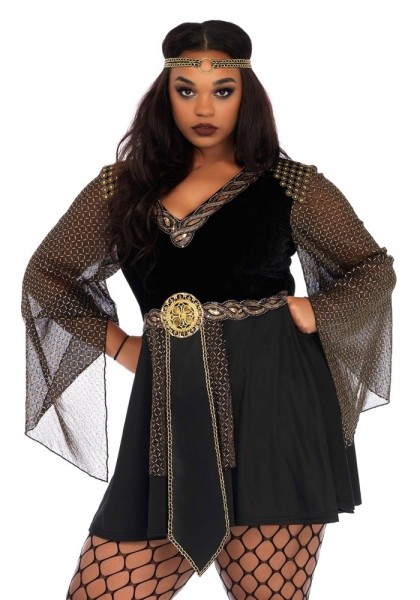 Dark Warrior Lady Plus-maat kostuum voor dames 3