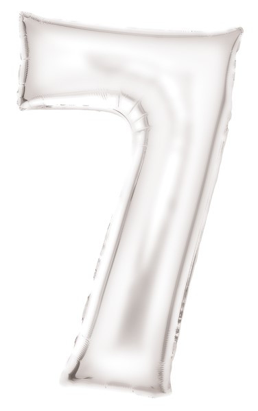 Palloncino foil numero 7 madreperla bianco 88 cm